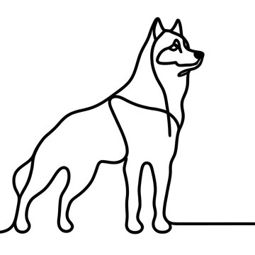 recommend clip art: line drawing Siberian Husky