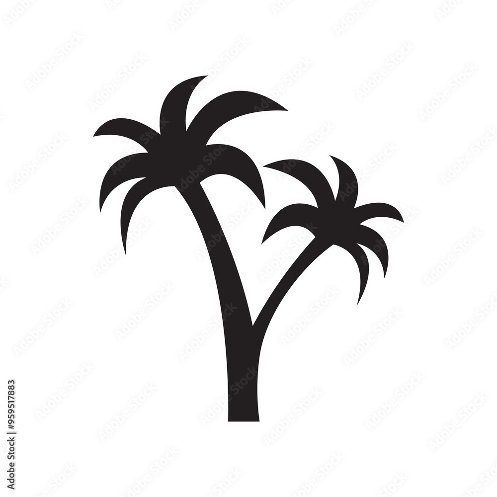 Poster palm tree icon vector,simple flat black trendy style illustration for web and app..eps