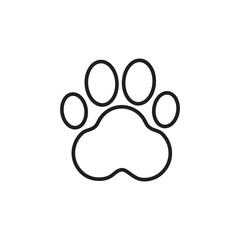 Paw icon vector, paw print sign linear illustration for web and app..eps