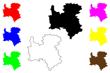 Rottweil district (Federal Republic of Germany, rural district, Baden-Wurttemberg State) map vector illustration, scribble sketch Rottweil map
