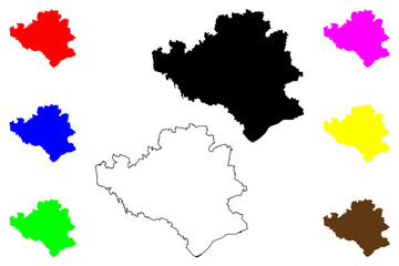 Obraz premium Rottal-Inn district (Federal Republic of Germany, rural district Lower Bavaria, Free State of Bavaria) map vector illustration, scribble sketch Rottal Inn map