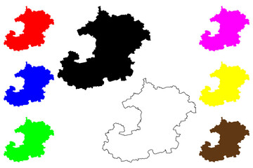 Saale-Holzland district (Federal Republic of Germany, rural district, Free State of Thuringia) map vector illustration, scribble sketch Saale Holzland Kreis map