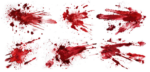 Set of blood stains, cut out