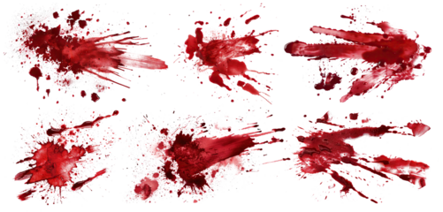 Set of blood stains, cut out