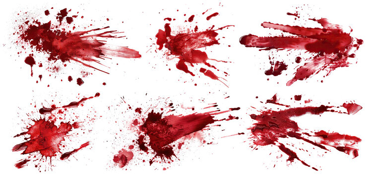 Set of blood stains, cut out