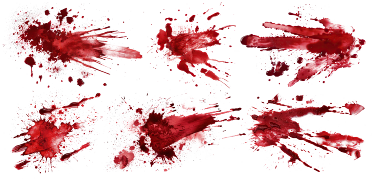 Set of blood stains, cut out