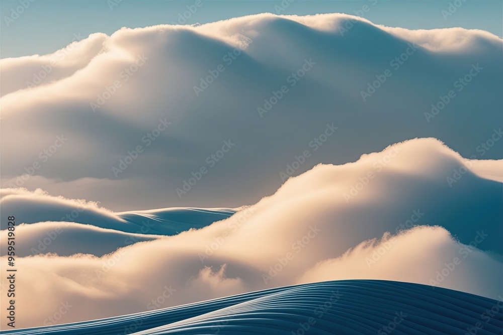 Poster crisp abstract cloud background with smooth waves and vibrant texture design
