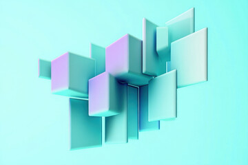 abstract composition of rectangles hovering in minimal space