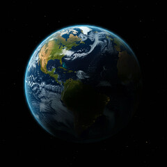 Fototapeta premium Earth Planet Globe Space World Map, Fake Illustration Photo, Art