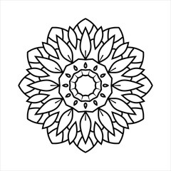 MobilEasy mandala coloring page for adults and kids. Simple Mandalas black and white outline design vector for kdp - Relaxing mandala arte