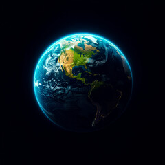 Fototapeta premium Earth Planet Globe Space World Map, Fake Illustration Photo, Art