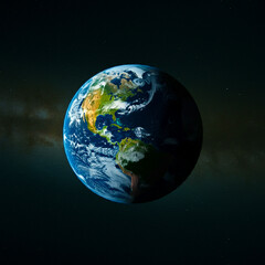 Obraz premium Earth Planet Globe Space World Map, Fake Illustration Photo, Art