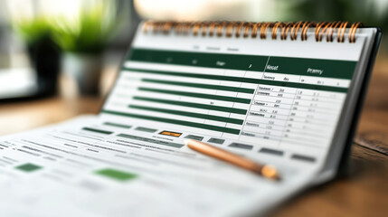 Obraz premium Closeup of analyzed graphs and charts with pen in office