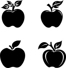 Apple Logo Collection Set Monochrome Design