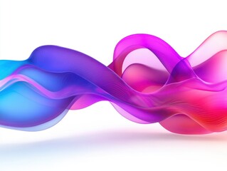 Chromatic Flow: A vibrant abstract wave of blue and pink energy dances across a white background, its fluid form suggesting movement and dynamism.