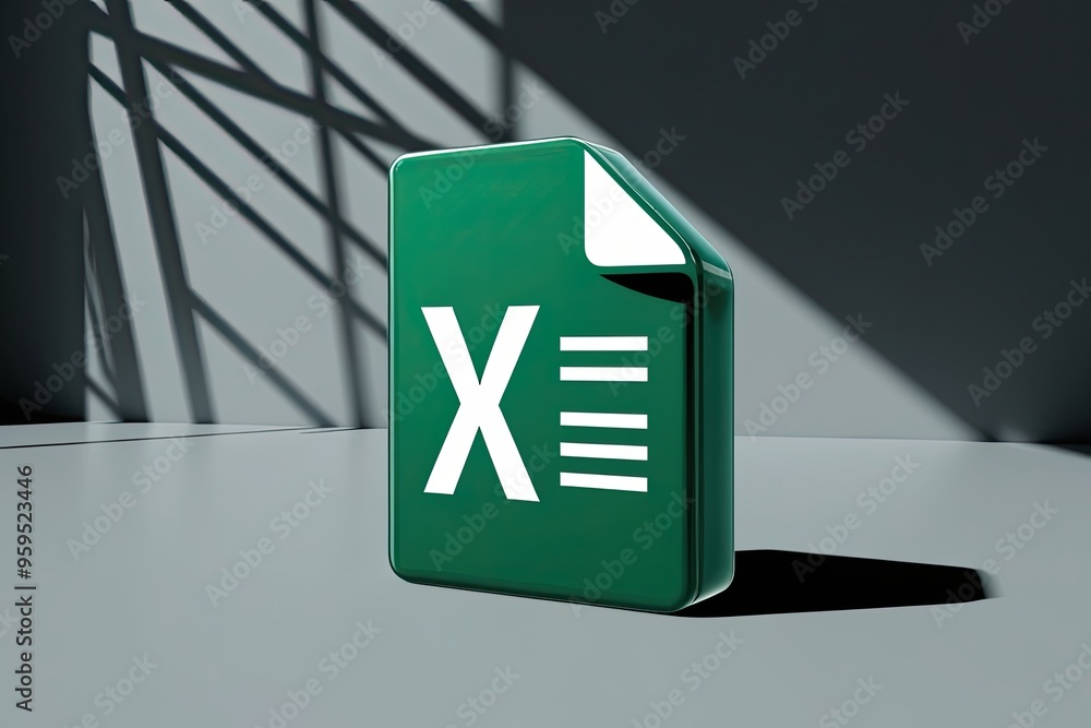Poster shiny 3d excel application graphic on dark background