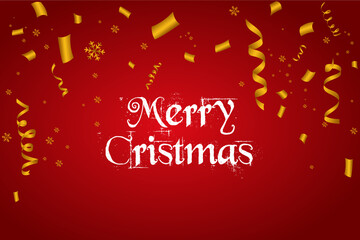 Naklejka premium christmas confetti snowflake with red background vector free