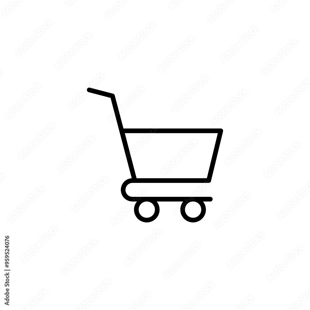 Poster shopping cart icon,vector flat linear illustration for web and app..eps