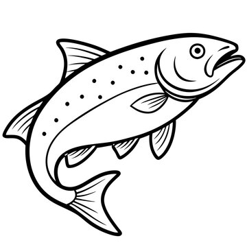recommend clip art: Trout fish line art