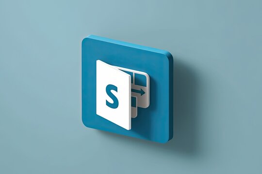 3D SharePoint Logo on Soft Sky Blue Background