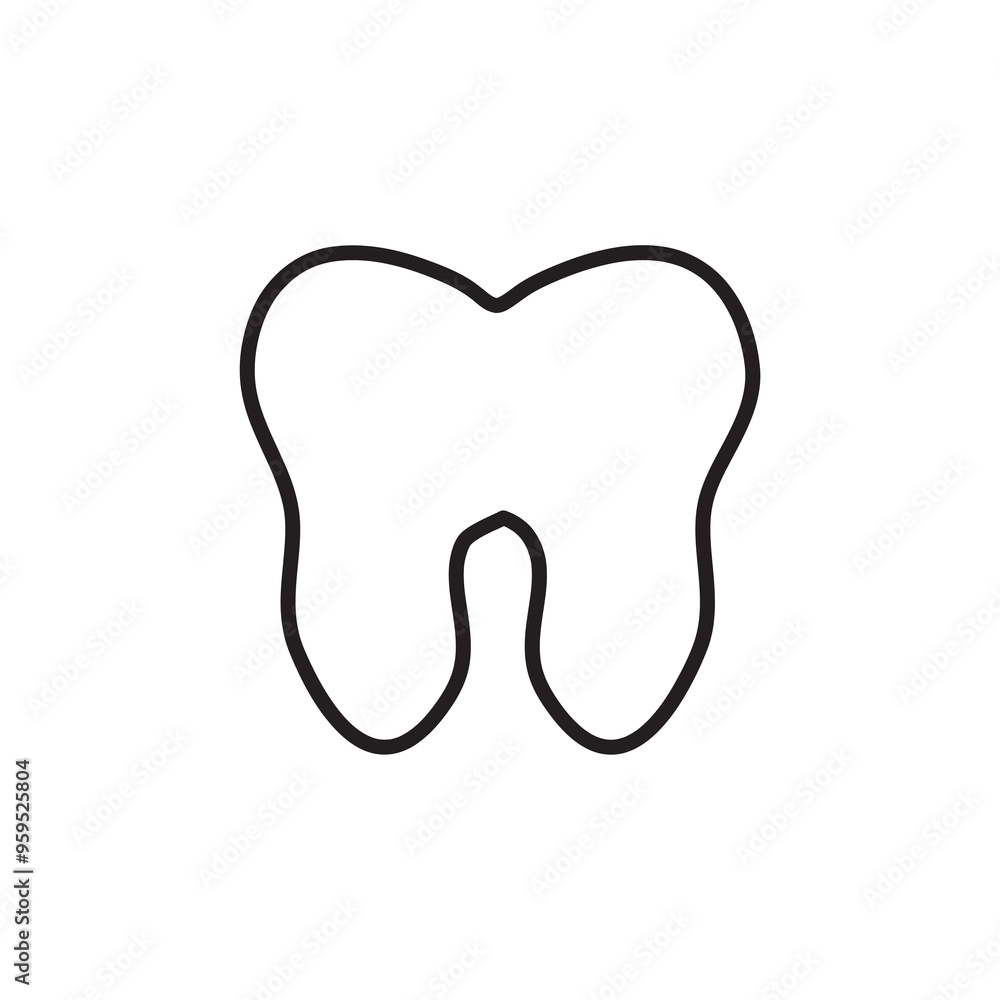 Poster tooth icon vector, simple flat linear illustration for web and app..eps