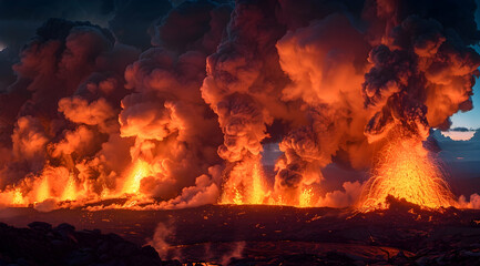 Volcanic Eruption Landscape Photo