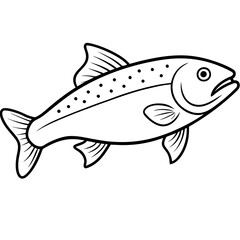 Trout fish line art