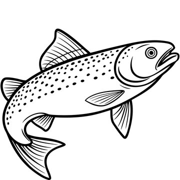 recommend clip art: Trout fish line art