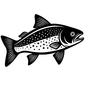 recommend clip art: Illustration of a trout fish silhouette 