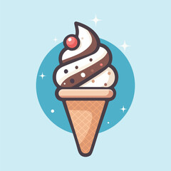 cartoon sweet ice cream vector illustration
