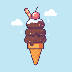 cartoon sweet ice cream vector illustration
