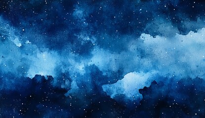 Watercolor night sky with stars.