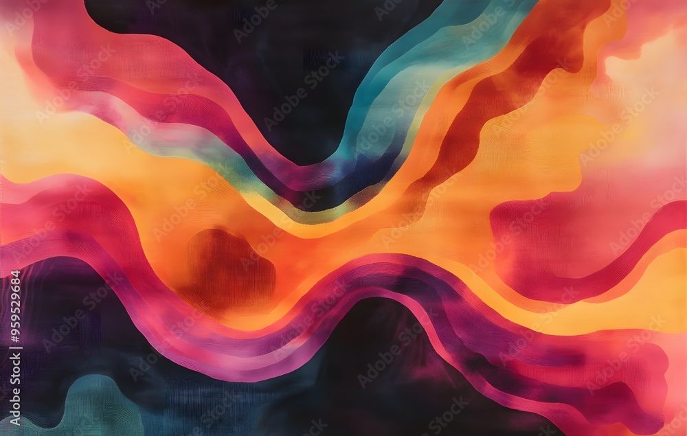 Poster 28. **full-size artistic rug design with a seamless blend of vibrant color gradients and abstract fo