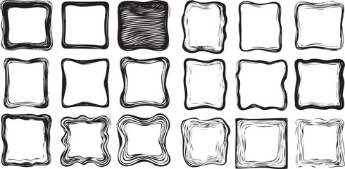 Black Rectangular and square shapes vector set