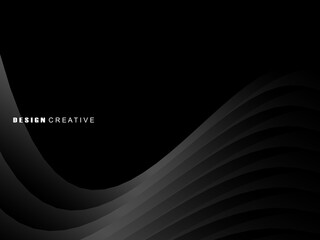 Abstract futuristic dark black background with modern design. Realistic 3d wallpaper with luxurious flowing lines. Elegant background for posters, websites, brochures, cards, banners, apps, etc.