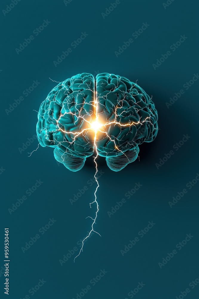 Poster a brain with light shining through cracks representing strength in vulnerability