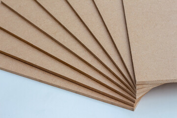 MDF board with white background, Medium Density Fiberboard (MDF), MDF board is a material that has good thermal and moisture resistance