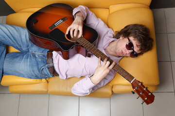 Man with acoustic guitar