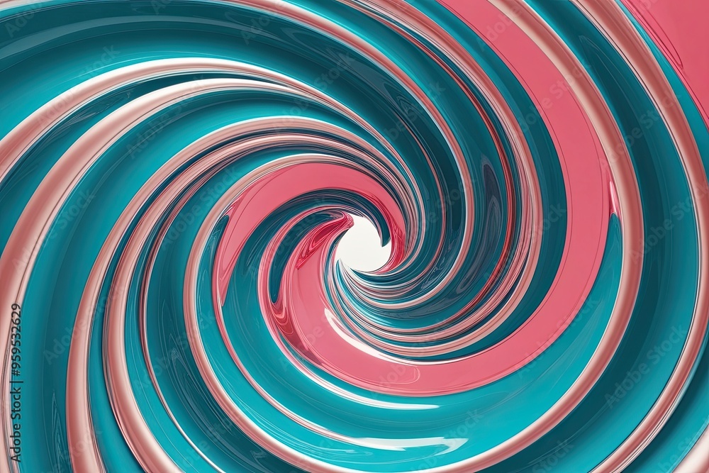Poster dynamic 3d aqua wave form abstract fluid design with shimmering curves