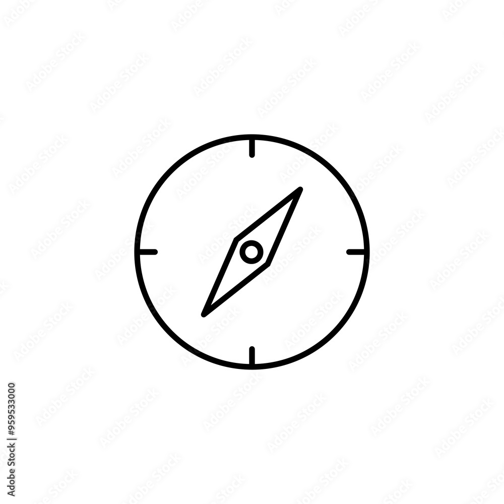 Poster compass icon vector, simple flat black linear illustration for web and app..eps