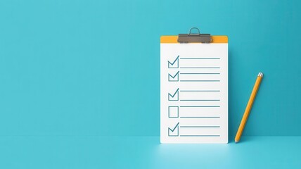 Weekly checklist with task icons, organized design, flat design illustration