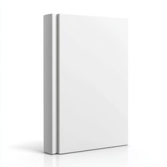 Blank white hardcover book mockup isolated on white background.