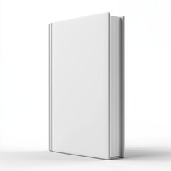 A closed white hardback book on a plain white background.