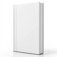 White blank book with reflection isolated on white background.
