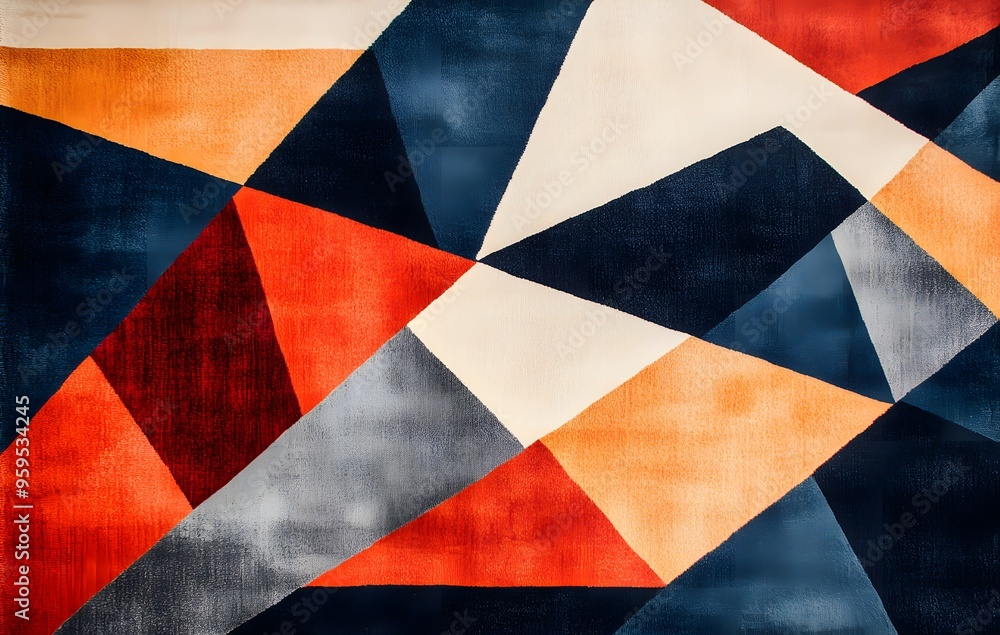 Poster 16. **full-size contemporary rug design featuring a seamless pattern of sharp angles and contrasting