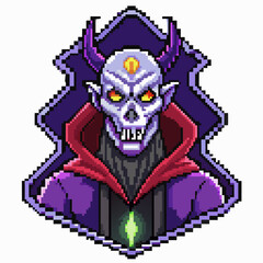 Pixel Art Demon Skull Avatar   Retro Gaming, Dark Fantasy, Pixel Artwork