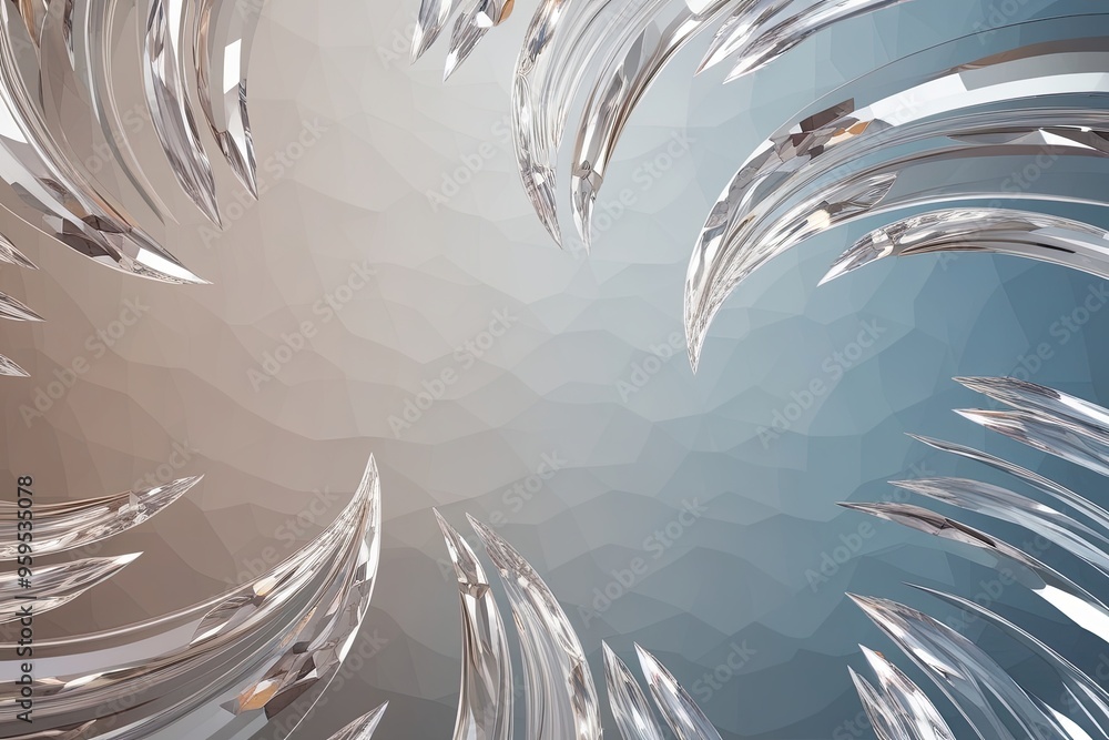 Aufkleber translucent abstract curved crystal patterns background with modern design and textured aesthetic