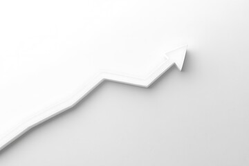 White Upward Arrow on White Background