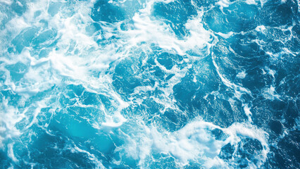 Aerial View of Rough Sea Waves