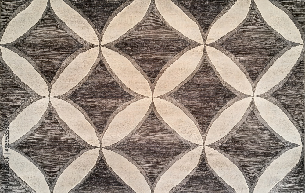 Poster 20. **full-size elegant rug design with a seamless pattern of delicate, flowing lines and muted colo